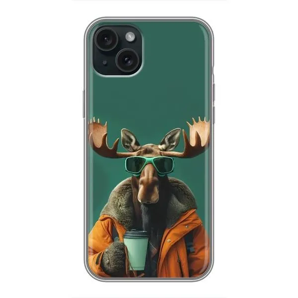 Чехол с принтом «Лось с кофе» для iPhone 14 Plus Чехол с принтом «Лось с кофе» для iPhone 14 Plus