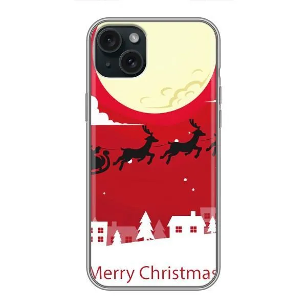 Чехол с принтом «Санта с оленями» для iPhone 14 Plus