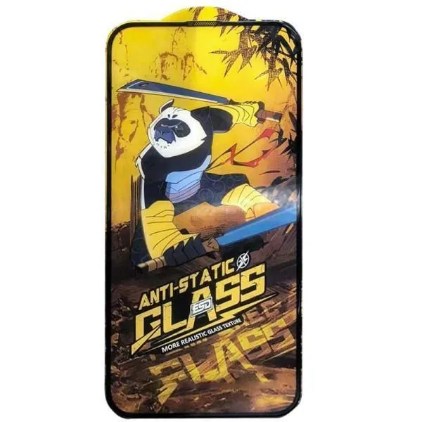 Защитное стекло 5D Anti-static Panda (тех.пак) для Apple iPhone 15 Plus / 16 Plus (6.7") — Черный — фото 1