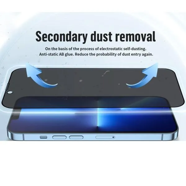 Захисне 2.5D скло Blueo Full Cover Anti-Peep для Apple iPhone 15 Plus / 16 Plus (6.7") — Чорний — фото 3