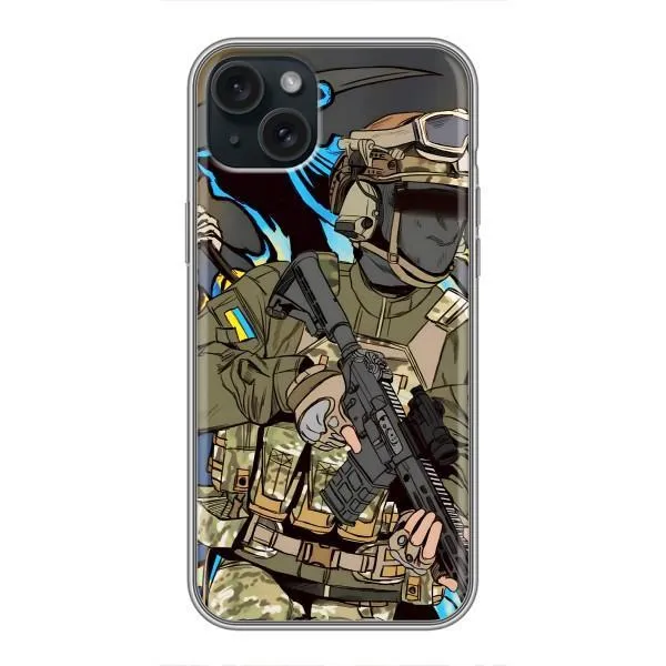 Чехол с принтом «Воин ВСУ» для iPhone 15 Plus