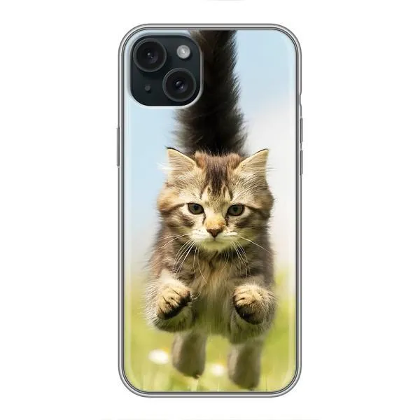 Чехол с принтом «Прыжок кота» для iPhone 15 Plus