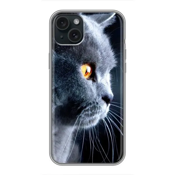 Чехол с принтом «Серый Кот» для iPhone 15 Plus