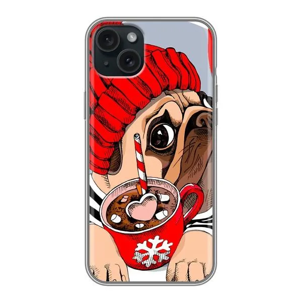 Чехол с принтом «Собачка в шапке» для iPhone 15 Plus