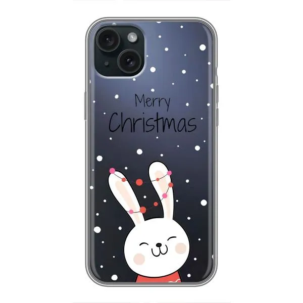 Чехол с принтом «Рождественский заяц» для iPhone 15 Plus