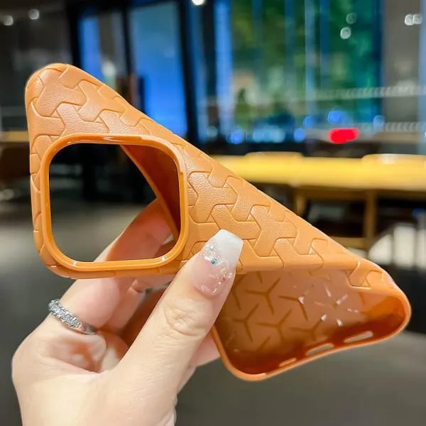 Чехол TPU Weaving для Apple iPhone 15 Pro Max (6.7") — Оранжевый — фото 5