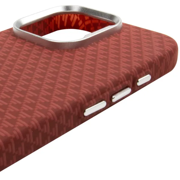 Чехол TPU+PC KVZV Triangular Pattern with Magnetic Fit для Apple iPhone 15 Pro Max (6.9") — Красный — фото 4 Чехол TPU+PC KVZV Triangular Pattern with Magnetic Fit для Apple iPhone 15 Pro Max (6.9") — Красный — фото 4