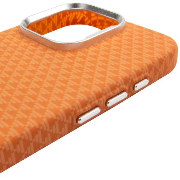 Чехол TPU+PC KVZV Triangular Pattern with Magnetic Fit для Apple iPhone 15 Pro Max (6.9") — Оранжевый — фото 4 Чехол TPU+PC KVZV Triangular Pattern with Magnetic Fit для Apple iPhone 15 Pro Max (6.9") — Оранжевый — фото 4