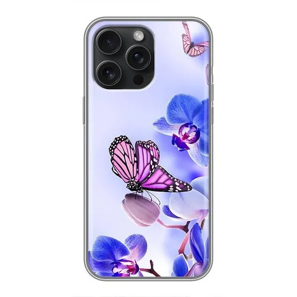 Чехол с принтом «Бабочка на цветочке» для iPhone 15 Pro Max Чехол с принтом «Бабочка на цветочке» для iPhone 15 Pro Max