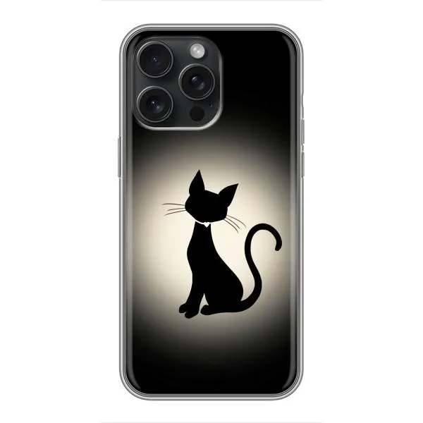 Чехол с принтом «Силуэт котика» для iPhone 15 Pro Max