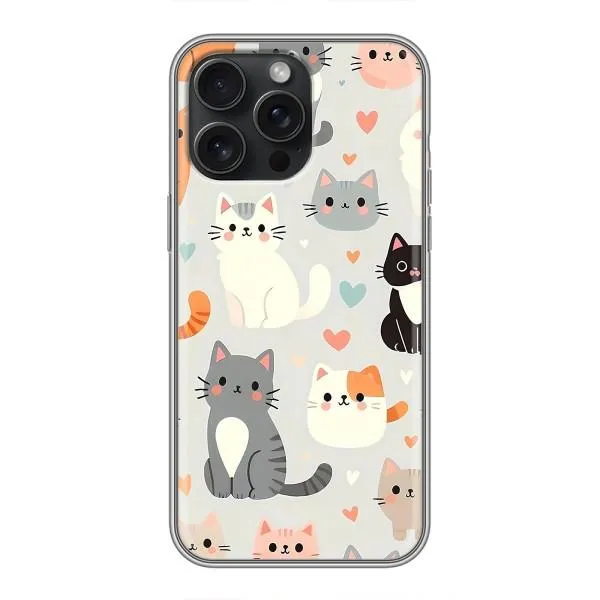 Чехол с принтом «Коллаж котов» для iPhone 15 Pro Max