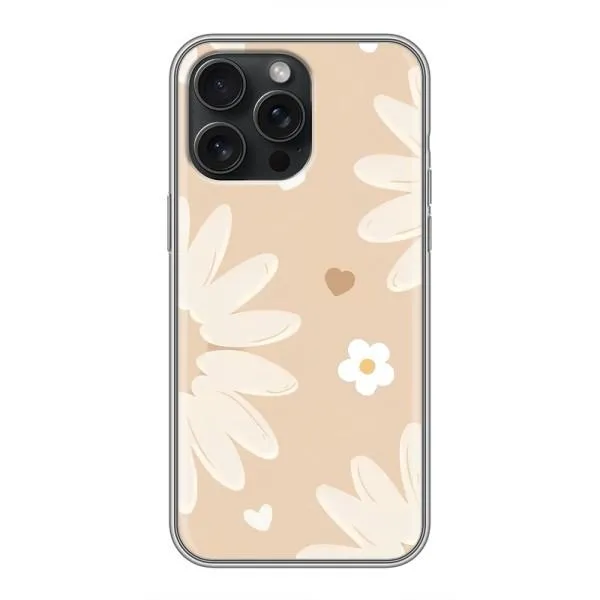 Чехол с принтом «Бежевые цветы» для iPhone 15 Pro Max