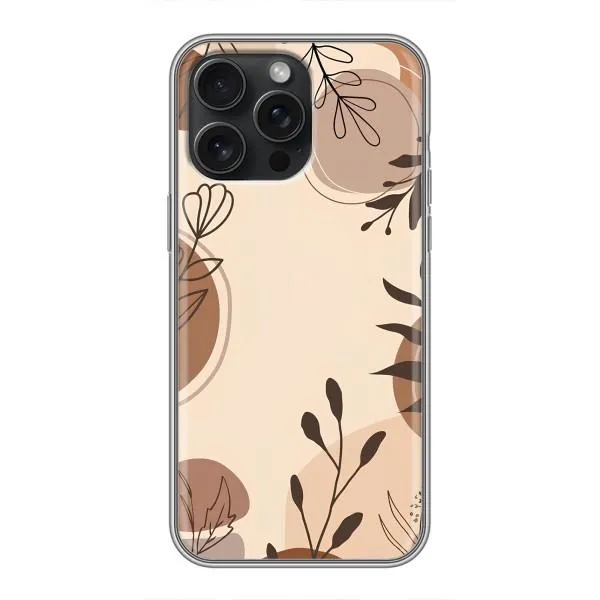 Чехол с принтом «Коричневые цветы» для iPhone 15 Pro Max