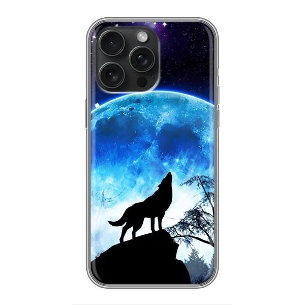 Чохол з принтом «Вовк на місяць» для iPhone 15 Pro Max