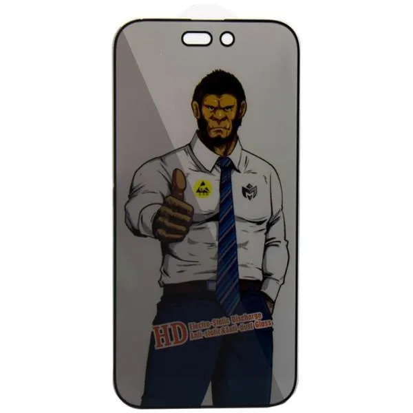 Защитное стекло Privacy 5D Anti-Static (тех.пак) для Apple iPhone 15 Pro (6.1") — Черный — фото 1