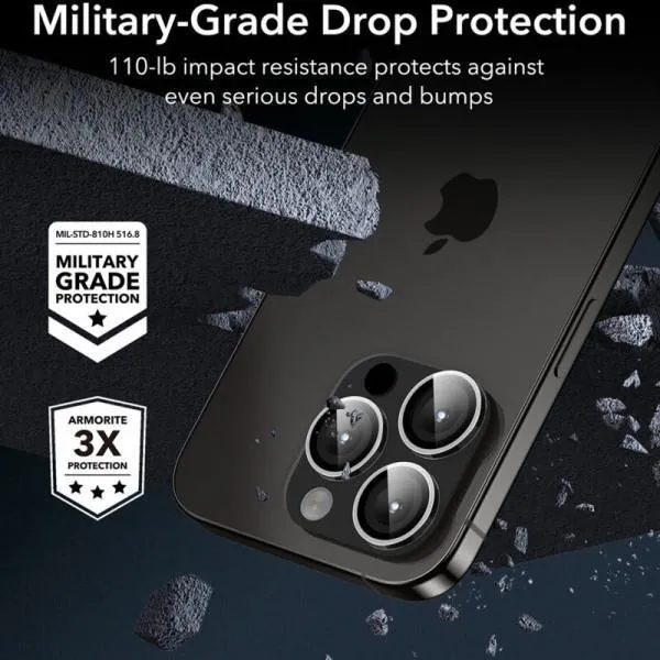 Защитное стекло Metal Classic на камеру (в упак.) для Apple iPhone 15 Pro (6.1") / 15 Pro Max (6.7") — Серебряный — фото 5