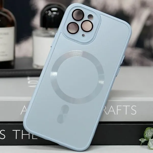 Чехол TPU+Glass Sapphire Midnight with Magnetic Fit для Apple iPhone 15 Pro (6.1") — Голубой — фото 2