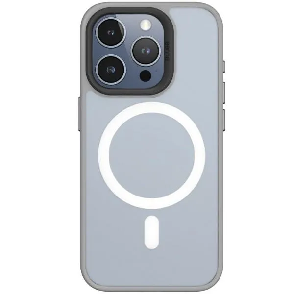 TPU+PC чехол Blueo Skin Friendly Frosted with Magnetic Fit для Apple iPhone 15 Pro (6.1") — Серый — фото 1