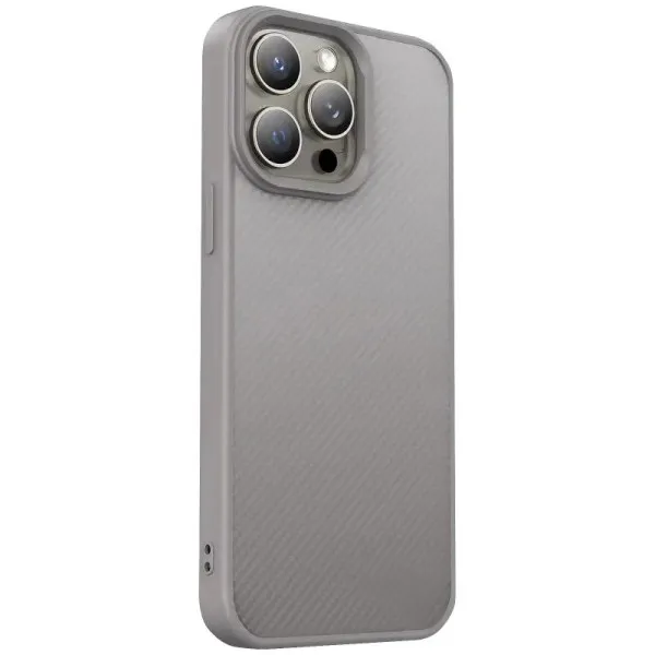 TPU чохол Carbon Protective with Magnetic Fit для Apple iPhone 15 Pro (6.1") — Сірий