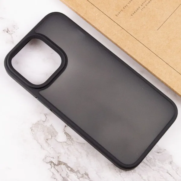 TPU+PC чехол Metal Buttons для Apple iPhone 15 Pro (6.1") — Черный — фото 5