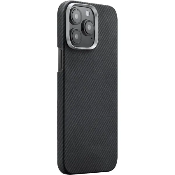 Чехол PC Carbon Protection Slim with Magnetic Fit для Apple iPhone 15 Pro (6.1") — Черный — фото 1