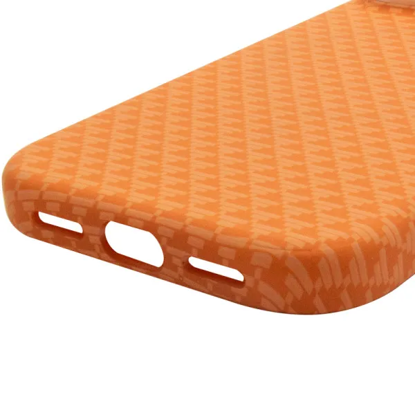 Чехол TPU+PC KVZV Triangular Pattern with Magnetic Fit для Apple iPhone 15 Pro (6.3") — Оранжевый — фото 5 Чехол TPU+PC KVZV Triangular Pattern with Magnetic Fit для Apple iPhone 15 Pro (6.3") — Оранжевый — фото 5