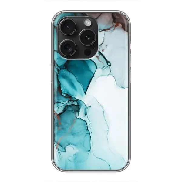 Чехол с принтом «Бирюзовый мрамор» для iPhone 15 Pro
