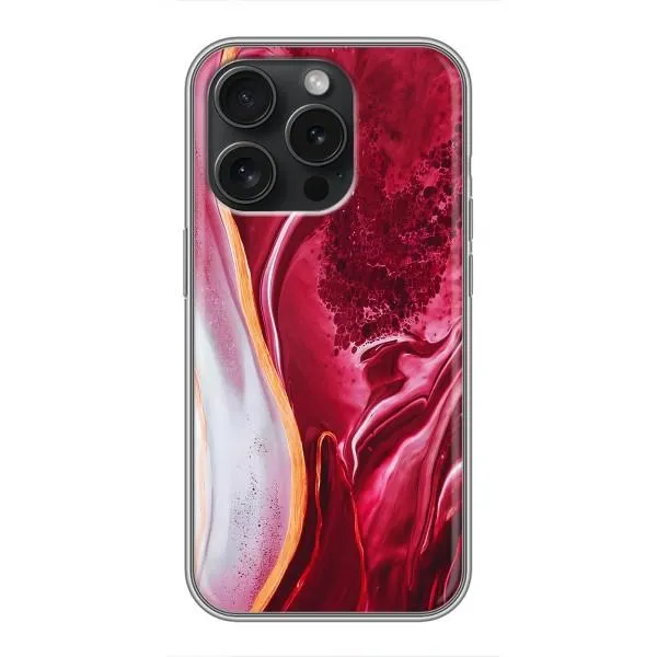 Чехол с принтом «Мрамор красный» для iPhone 15 Pro