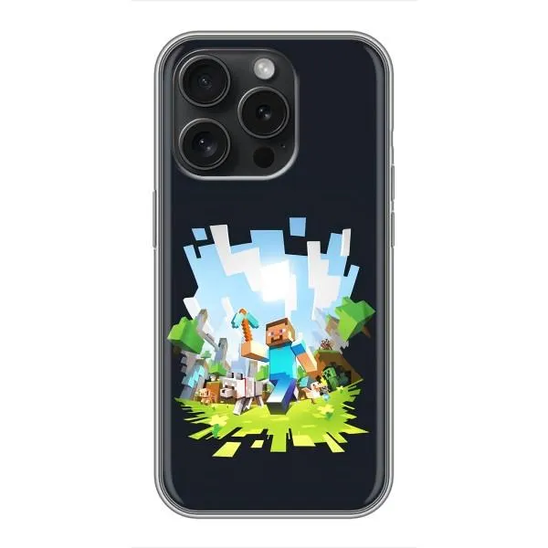 Чехол с принтом «персонажи Minecraft» для iPhone 15 Pro Чехол с принтом «персонажи Minecraft» для iPhone 15 Pro