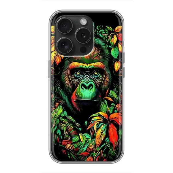 Чехол с принтом «Обезьяна в тропиках» для iPhone 15 Pro