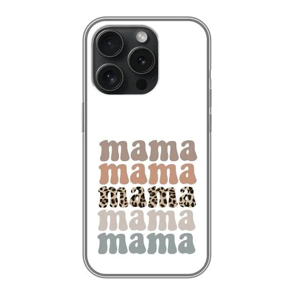 Чехол с принтом «Текстовый коллаж мама» для iPhone 15 Pro Чехол с принтом «Текстовый коллаж мама» для iPhone 15 Pro