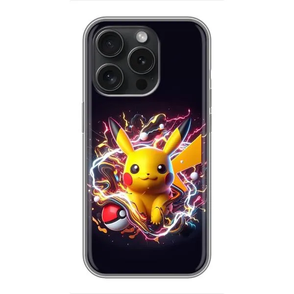 Чехол с принтом «Пикачу с мячом» для iPhone 15 Pro
