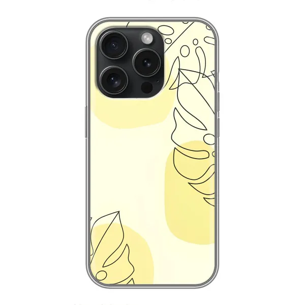 Чехол с принтом «Желтая монстера арт» для iPhone 15 Pro Чехол с принтом «Желтая монстера арт» для iPhone 15 Pro