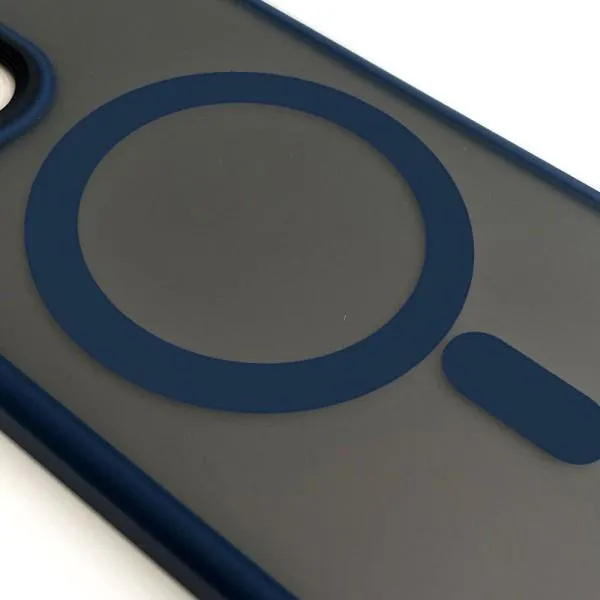 TPU+PC чехол Metal Buttons with Magnetic Fit для Apple iPhone 15 (6.1") — Синий — фото 3