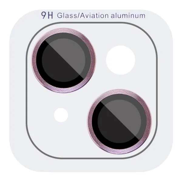 Защитное стекло Metal Classic на камеру (в упак.) для Apple iPhone 15 (6.1") / 15 Plus (6.7") — Розовый — фото 1