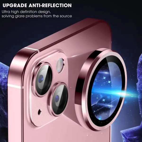 Защитное стекло Metal Classic на камеру (в упак.) для Apple iPhone 15 (6.1") / 15 Plus (6.7") — Розовый — фото 4
