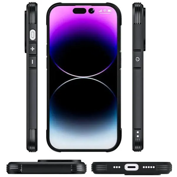 TPU+PC чехол Defense Clear with Magnetic Fit для Apple iPhone 15 (6.1") — Черный — фото 2