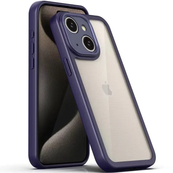TPU чохол Transparent + Colour 1,5mm для Apple iPhone 15 (6.1") — Фіолетовий — фото 1