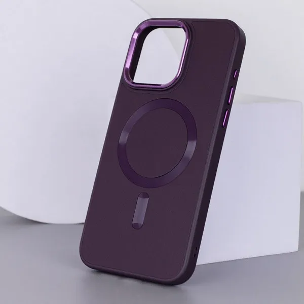 Шкіряний чохол Bonbon Leather Metal Style with Magnetic Fit для Apple iPhone 15 (6.1") — Фіолетовий — фото 3 Шкіряний чохол Bonbon Leather Metal Style with Magnetic Fit для Apple iPhone 15 (6.1") — Фіолетовий — фото 3