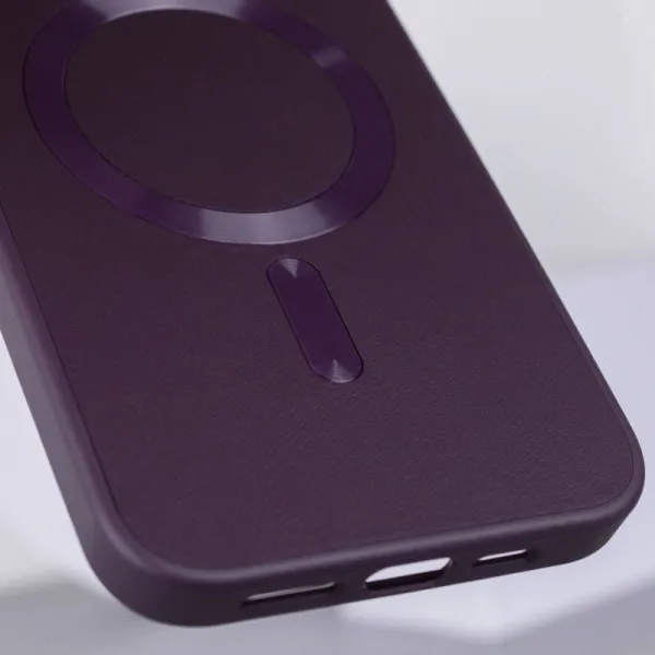 Шкіряний чохол Bonbon Leather Metal Style with Magnetic Fit для Apple iPhone 15 (6.1") — Фіолетовий — фото 4 Шкіряний чохол Bonbon Leather Metal Style with Magnetic Fit для Apple iPhone 15 (6.1") — Фіолетовий — фото 4