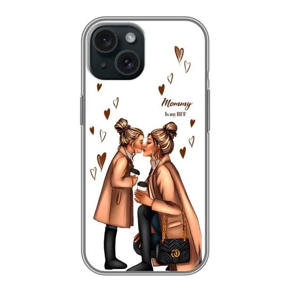 Чехол с принтом «Дочка и мама» для iPhone 15
