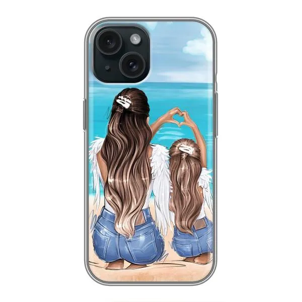 Чехол с принтом «Мама с доченькой» для iPhone 15