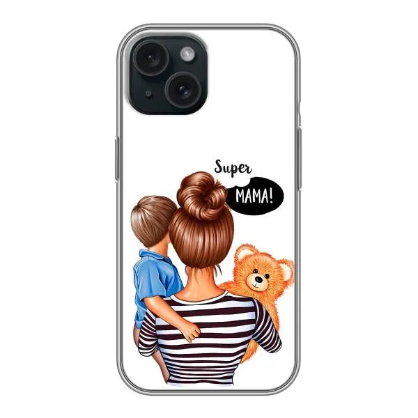 Чехол с принтом «Мама с сыном» для iPhone 15
