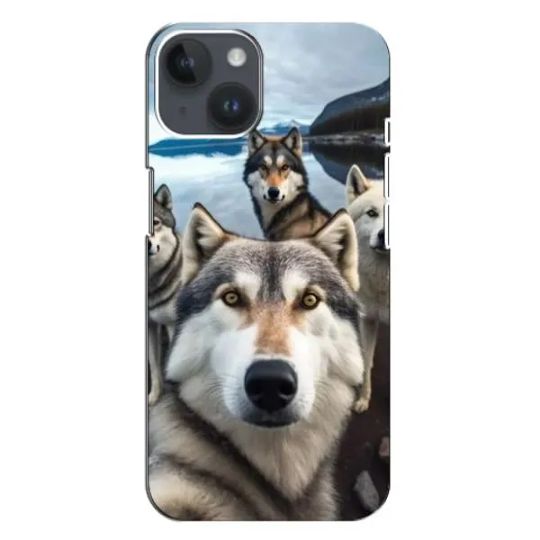 Чехол с принтом «Селфи ХАски» для iPhone 15 Чехол с принтом «Селфи ХАски» для iPhone 15
