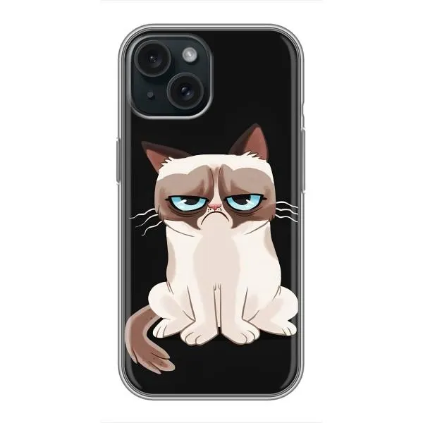 Чехол с принтом «Грустный кот» для iPhone 15