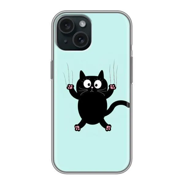 Чехол с принтом «Падающий кот» для iPhone 15