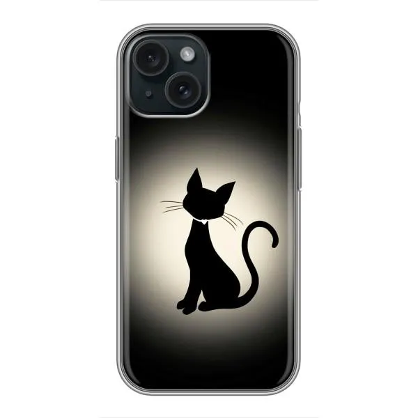 Чехол с принтом «Силуэт котика» для iPhone 15