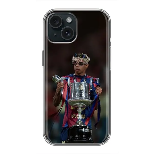 Чехол с принтом «Ямаль с кубком» для iPhone 15