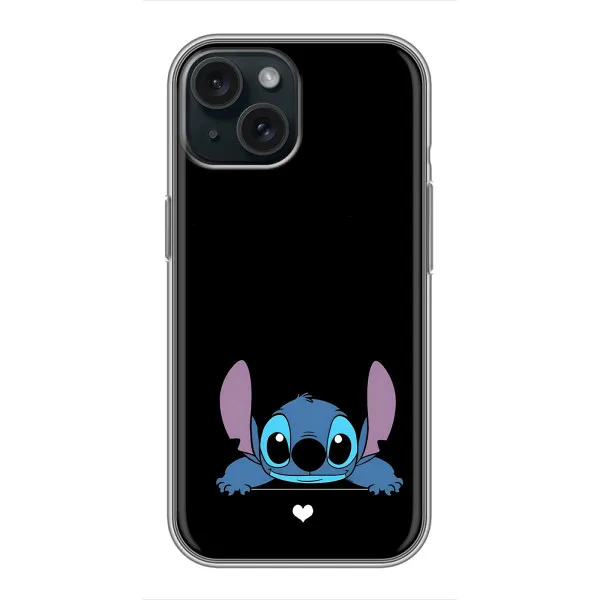 Чехол с принтом «Стич на черном» для iPhone 15
