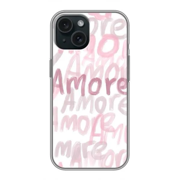 Чехол с принтом «Аморе любовь» для iPhone 15 Чехол с принтом «Аморе любовь» для iPhone 15